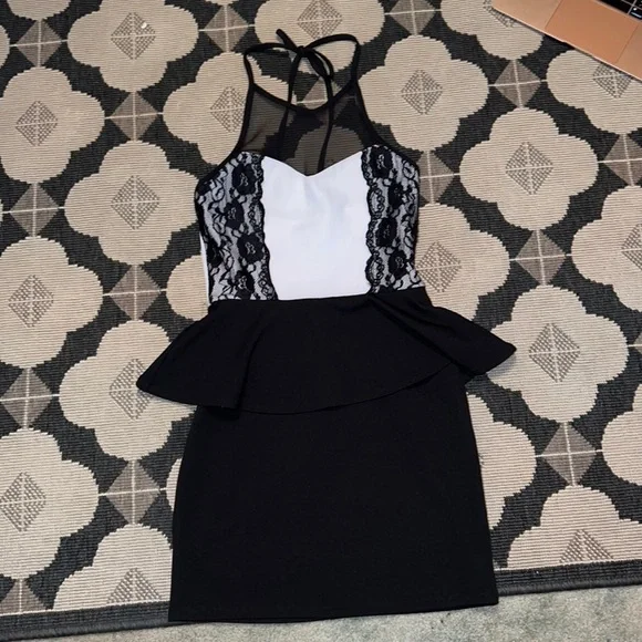 Deb Dresses | Black And White Peplum Dress | Color: Black/White | Size: S | Eliza702's Closet